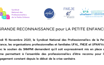Grande reconnaissance pour la petite enfance